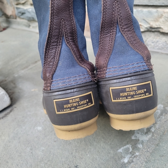 L.L.Bean Waxed Canvas L.L.Bean Signature Duck Boots Hunting Biits - Picture 6 of 16